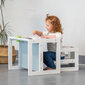 KiddyMoon puinen pöytä tuolilla, luonnollinen/valkoinen hinta ja tiedot | Lasten pöydät ja tuolit | hobbyhall.fi