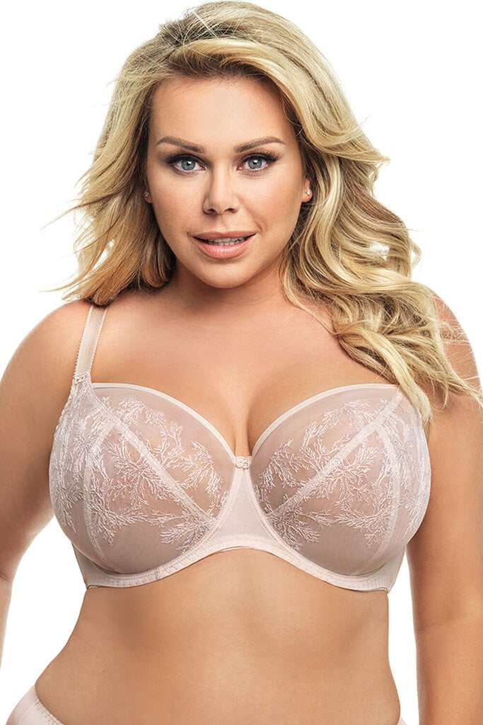 Gorsenia lady pehmeät rintaliivit cup underwire kukka kirjailu k619 awinion, beige, 75d hinta ja tiedot | Rintaliivit | hobbyhall.fi