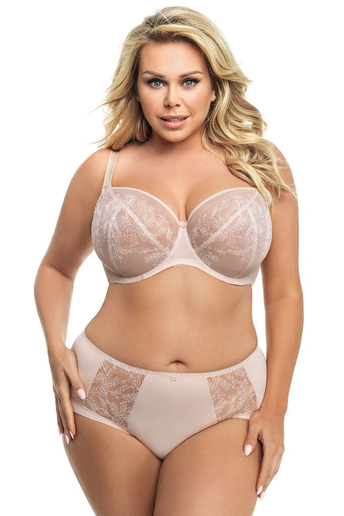 Gorsenia lady pehmeät rintaliivit cup underwire kukka kirjailu k619 awinion, beige, 75d hinta ja tiedot | Rintaliivit | hobbyhall.fi