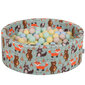 KiddyMoon Pyöreä palloallas 90X30cm/200 palloa ∅ 7Cm , Foxes-Green:pastellivihreä/Pastelli Beige/Pastelli Blue hinta ja tiedot | Vauvan lelut | hobbyhall.fi