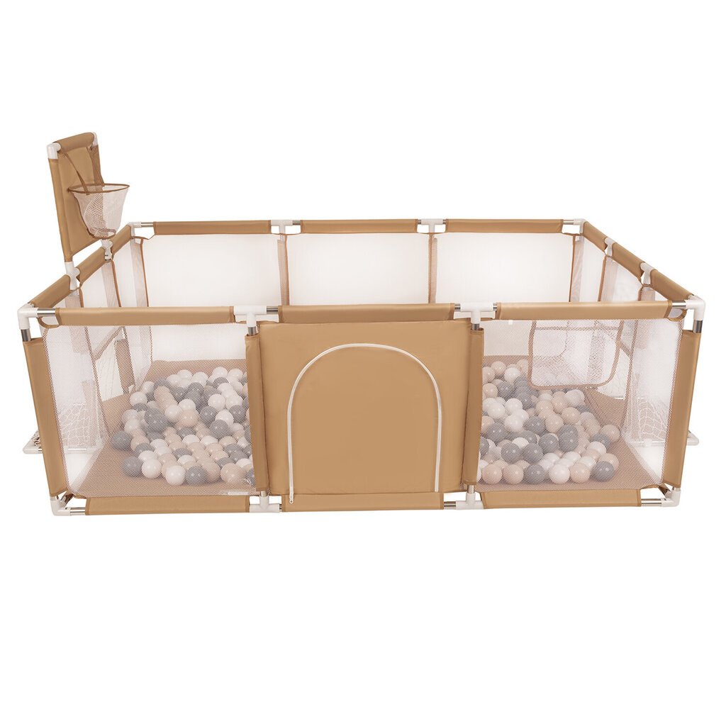 Selonis Leikkikehikko Baby Big Playground 200 pallolla Leikkikehikko lapsille, Beige:Pastelli Beige/harmaa/valkoinen hinta ja tiedot | Vauvan lelut | hobbyhall.fi