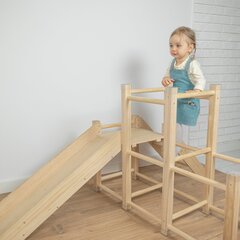 KiddyMoon puinen leikkikenttä liukumäki Montessori, harmaa hinta ja tiedot | Vauvan lelut | hobbyhall.fi