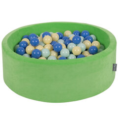 KiddyMoon pehmeä pallomeri pyöreä 90X30cm/300 pallot, vihreä herneet: pastelli keltainen / sininen / minttu hinta ja tiedot | Vauvan lelut | hobbyhall.fi