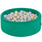 KiddyMoon pehmeä pallomeri pyöreä 90X30cm/200 palloa, Agave vihreä: pastelli beige / pastelli sininen / pastelli keltainen / mi hinta ja tiedot | Vauvan lelut | hobbyhall.fi