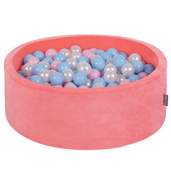 KiddyMoon pehmeä pallomeri pyöreä 90X30cm/300 pallot, vesimeloni vaaleanpunainen: vaal.sin / vaaleanpunainen / Pearl hinta ja tiedot | Vauvan lelut | hobbyhall.fi