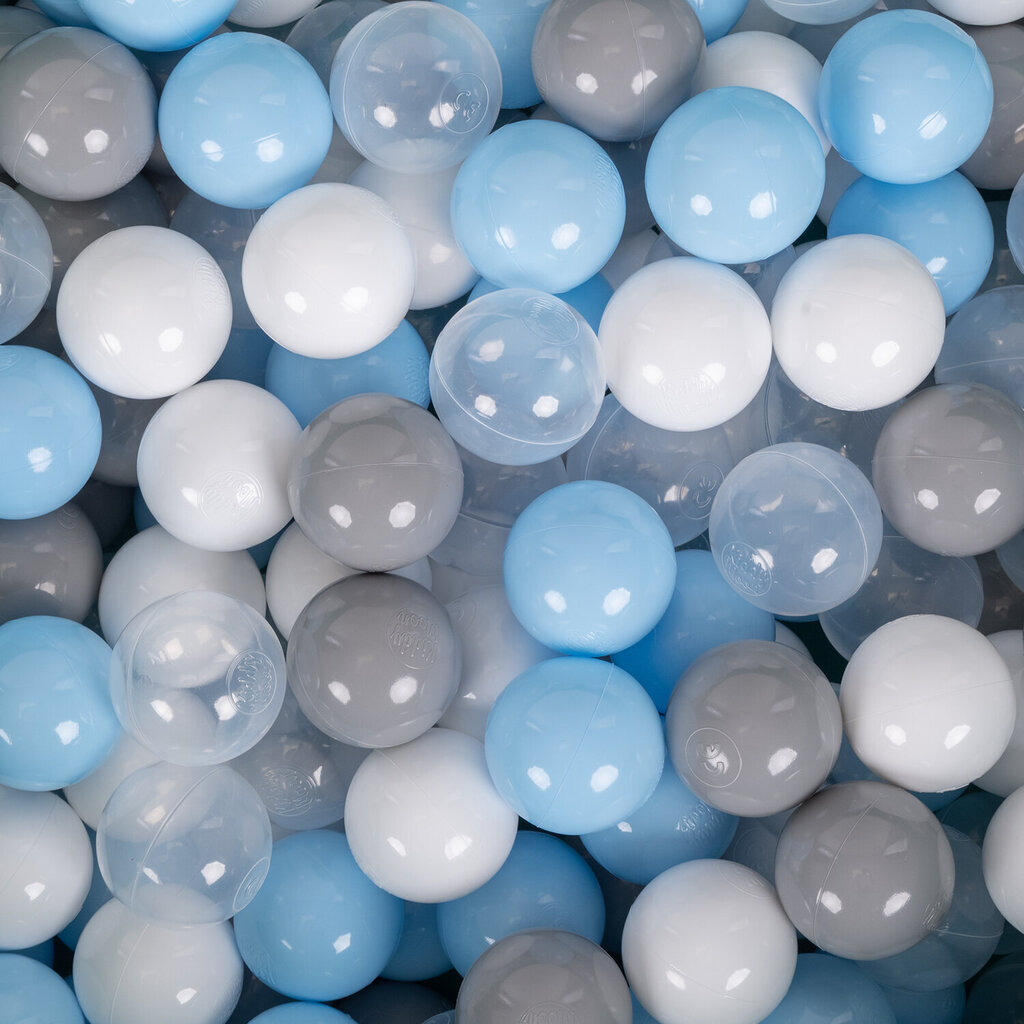 KiddyMoon pehmeä pallomeri pyöreä 90X30cm/300 palloa, mustikka sininen: harmaa/valkoinen/läpinäkyvä/ sininen hinta ja tiedot | Vauvan lelut | hobbyhall.fi