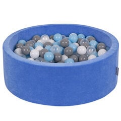 KiddyMoon pehmeä pallomeri pyöreä 90X30cm/200 palloa, mustikka sininen: harmaa/valkoinen/läpinäkyvä/ sininen hinta ja tiedot | Vauvan lelut | hobbyhall.fi