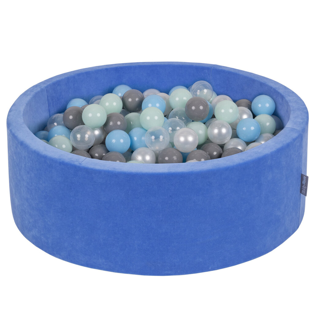KiddyMoon pehmeä pallomeri pyöreä 90X30cm/200 palloa, mustikka sininen: helmi/harmaa/läpinäkyvä/ sininen/minttu hinta ja tiedot | Vauvan lelut | hobbyhall.fi