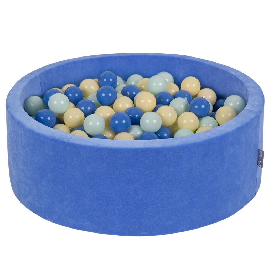 KiddyMoon pehmeä pallomeri pyöreä 90X30cm/200 palloa, mustikka sininen: pastellin keltainen / sininen / minttu hinta ja tiedot | Vauvan lelut | hobbyhall.fi