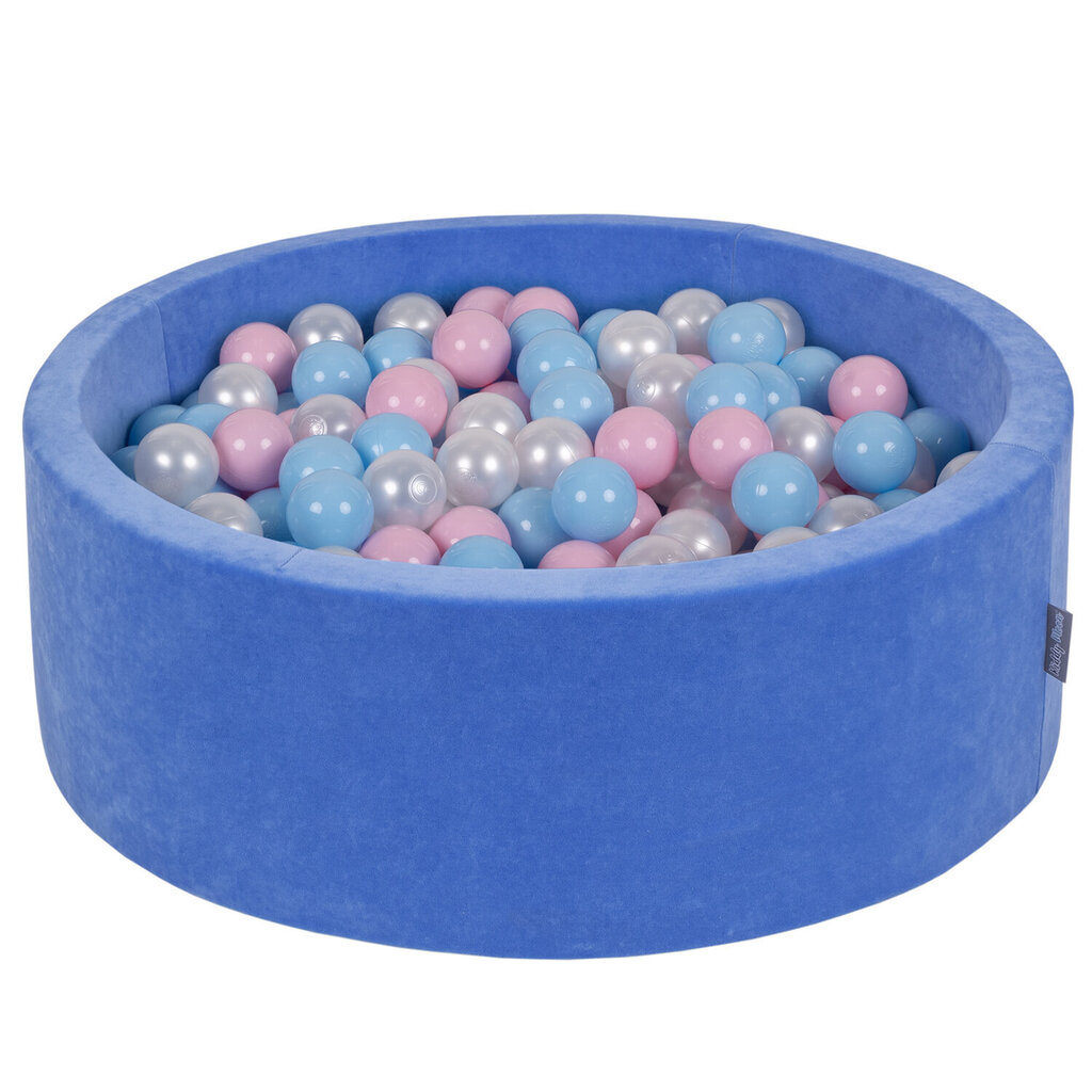 KiddyMoon pehmeä pallomeri pyöreä 90X30cm/200 palloa, Blueberry Blue: vaal.sin / vaaleanpunainen / Pearl hinta ja tiedot | Vauvan lelut | hobbyhall.fi