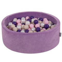 KiddyMoon pehmeä pallomeri pyöreä 90X30cm/200 palloa, Laventeli violetti: pastelli beige / pastelli vaaleanpunainen / helmiäin hinta ja tiedot | Vauvan lelut | hobbyhall.fi