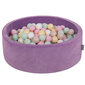 KiddyMoon pehmeä pallomeri pyöreä 90X30cm/300 palloa, Laventeli violetti: pastelli beige / pastelli keltainen / valkoinen / mi hinta ja tiedot | Vauvan lelut | hobbyhall.fi