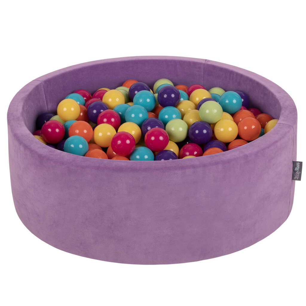 KiddyMoon pehmeä pallomeri pyöreä 90X30cm/200 palloa, laventeli violetti: vaaleanvihreä / keltainen / turkoosi / oranssi hinta ja tiedot | Vauvan lelut | hobbyhall.fi