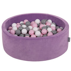 KiddyMoon pehmeä pallomeri pyöreä 90X30cm/300 palloa, laventeli violetti: valkoinen/harmaa/vaaleanpunainen vaaleanpunaine hinta ja tiedot | Vauvan lelut | hobbyhall.fi