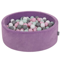 KiddyMoon Pehmeä pallomeri pyöreä 90X30cm/300 palloa, laventeli violetti: valkoinen/harmaa/minttu/vaalean vaaleanpunainen hinta ja tiedot | Vauvan lelut | hobbyhall.fi
