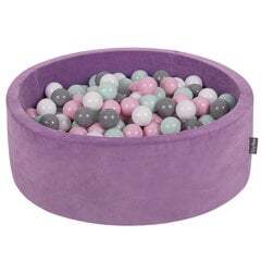 KiddyMoon pehmeä pallomeri pyöreä 90X30cm/200 palloa, Laventeli violetti: valkoinen/harmaa/minttu/vaaleanpunainen hinta ja tiedot | Vauvan lelut | hobbyhall.fi