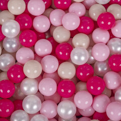 KiddyMoon pehmeä pallomeri pyöreä 90X30cm/200 palloa, Sand Beige: pastellibeige / vaaleanpunainen / vaaleanpunainen / helmiäin hinta ja tiedot | Vauvan lelut | hobbyhall.fi