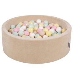 KiddyMoon pehmeä pallomeri pyöreä 90X30cm/200 palloa, hiekanbeige:pastellibeige/pastellinkeltainen/valkoinen/minttu/vaaleanpuna hinta ja tiedot | Vauvan lelut | hobbyhall.fi