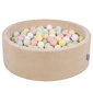 KiddyMoon pehmeä pallomeri pyöreä 90X30cm/200 palloa, hiekanbeige:pastellibeige/pastellinkeltainen/valkoinen/minttu/vaaleanpuna hinta ja tiedot | Vauvan lelut | hobbyhall.fi