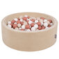 KiddyMoon pehmeä pallomeri pyöreä 90X30cm/300 pallot, hiekanbeige: pastellibeige / lohenpunainen / valkoinen hinta ja tiedot | Vauvan lelut | hobbyhall.fi