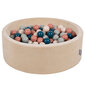 KiddyMoon pehmeä pallomeri pyöreä 90X30cm/200 palloa, hiekanbeige: tumman turkoosi / pastellibeige / vihreäharmaa / lohenpunai hinta ja tiedot | Vauvan lelut | hobbyhall.fi