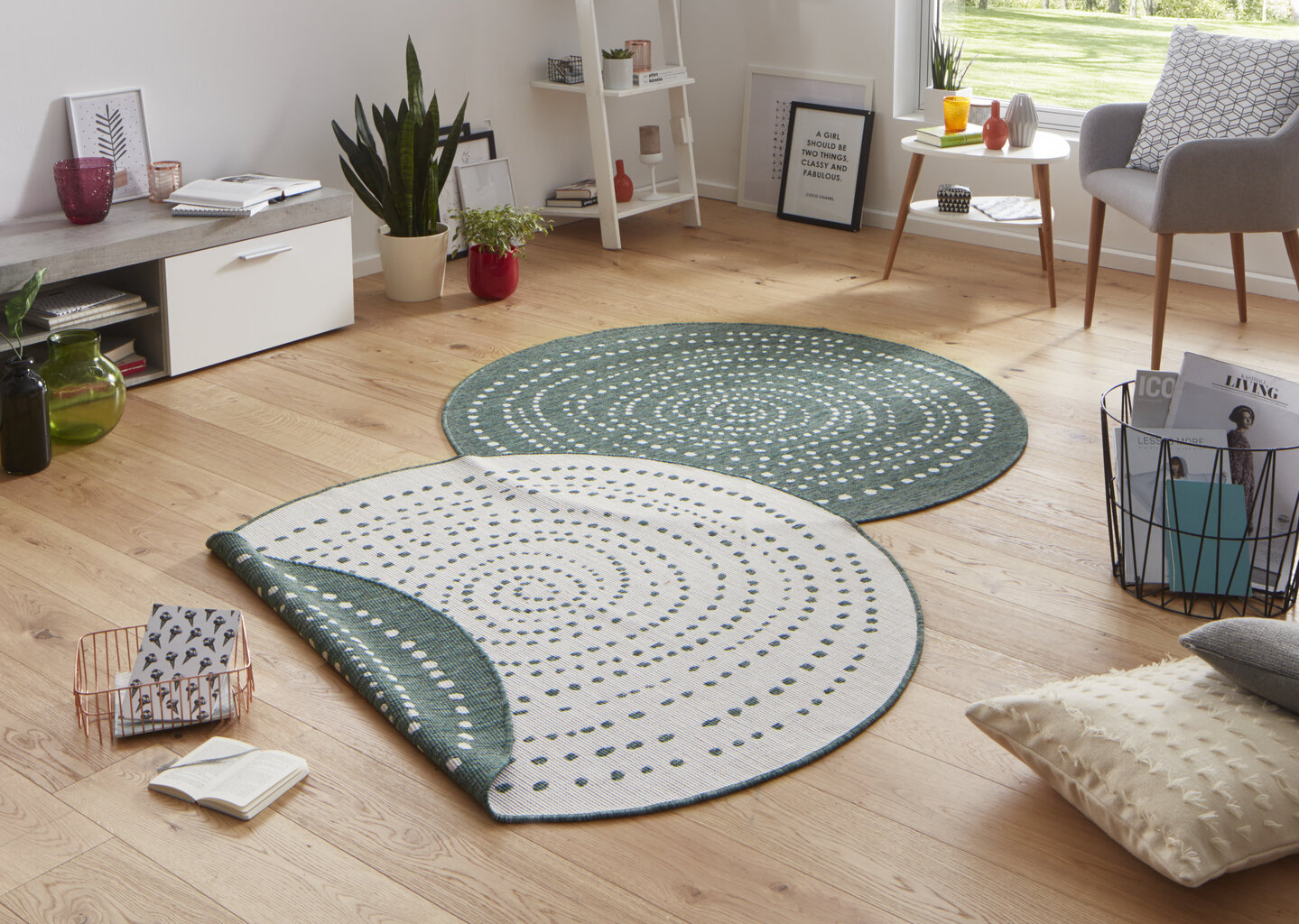 Northrugs matto Twin Bali Green Cream, 140x140 cm hinta ja tiedot | Isot matot | hobbyhall.fi