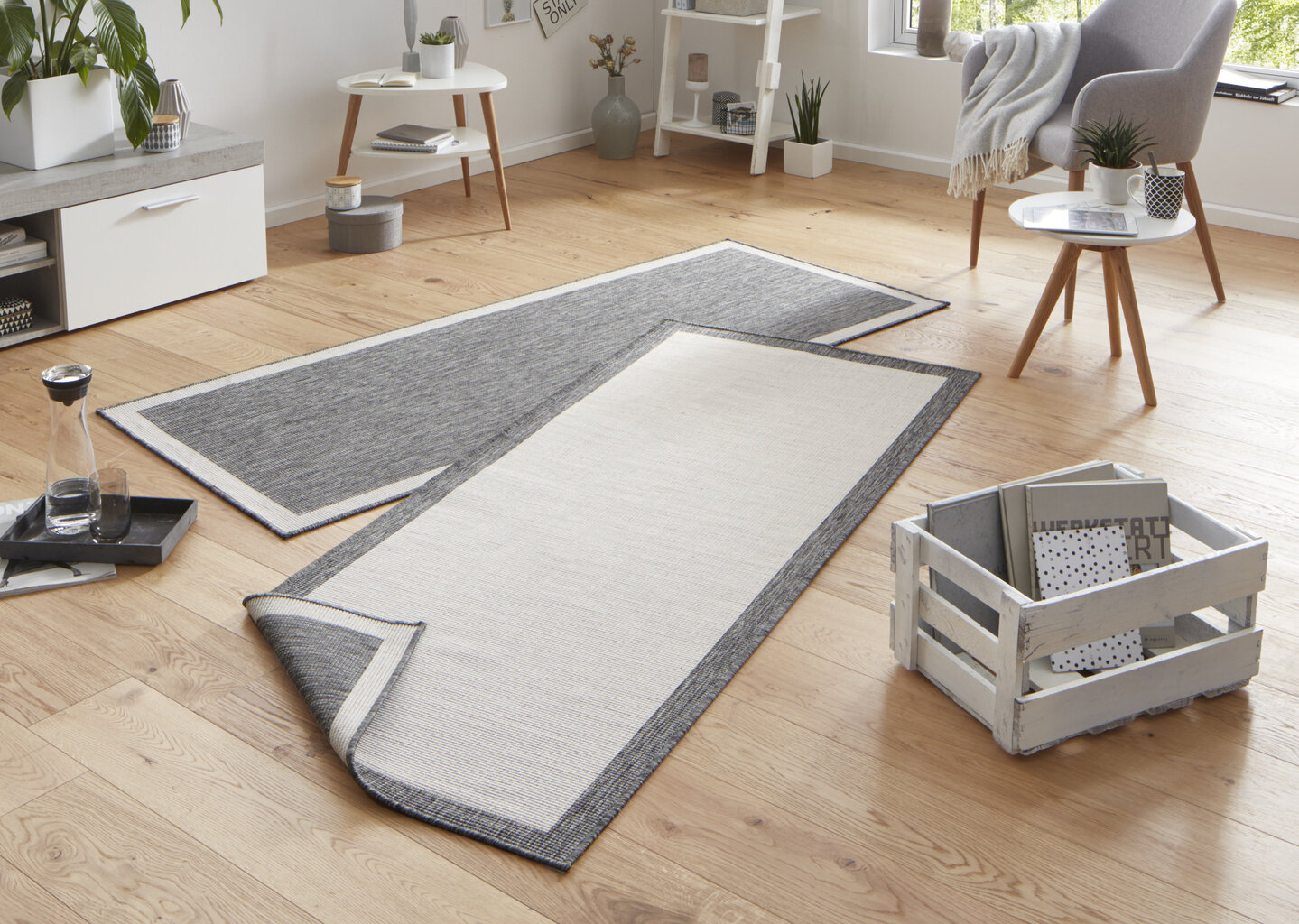 Northrugs matto Twin Panama Grey Cream, 80x350 cm hinta ja tiedot | Isot matot | hobbyhall.fi