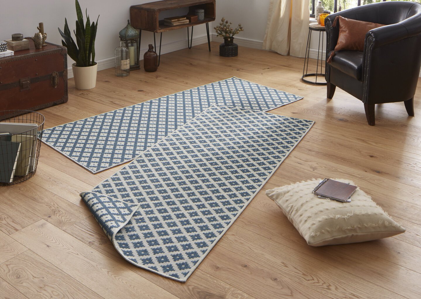 Northrugs matto Twin Nizza Blue Cream, 200x290 cm hinta ja tiedot | Isot matot | hobbyhall.fi