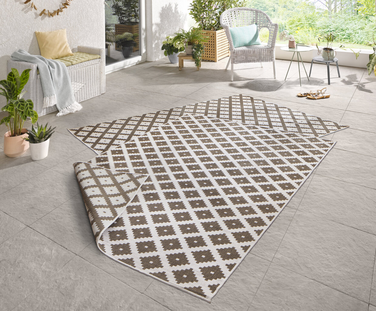 Northrugs matto Twin Nizza Brown Cream, 200x290 cm hinta ja tiedot | Isot matot | hobbyhall.fi