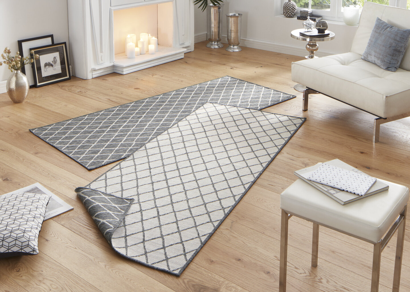 Northrugs matto Twin Malaga Grey Cream, 80x250 cm hinta ja tiedot | Isot matot | hobbyhall.fi