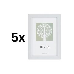 Valokuvakehys, muovia, A6, 10 x 15 cm, valkoinen sp. paketti 5 kpl. hinta ja tiedot | Valokuva-albumit -ja kehykset | hobbyhall.fi
