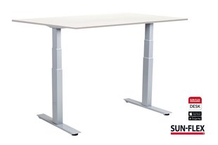 Korkeussäädettävä työpöytä SUN-FLEX®EASYDESK ADAPT, sähkö, kaksi moottoria, valkoinen runko, 140x80 cm, valkoinen pöytälevy hinta ja tiedot | Tietokonepöydät ja työpöydät | hobbyhall.fi