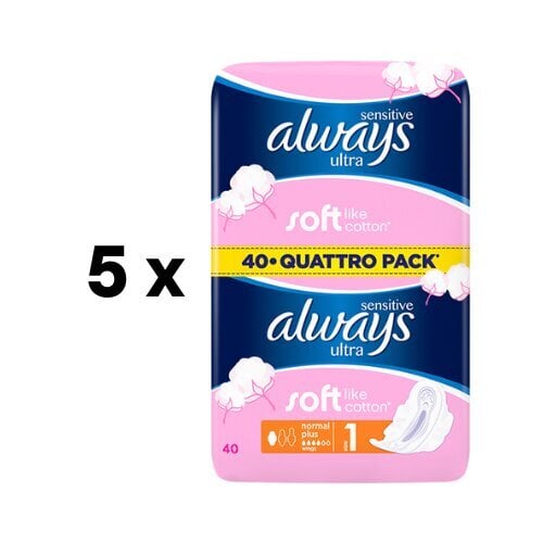 Terveyssiteet ALWAYS Ultra Sensitive Quattro, 40 kpl. paketti 5 kpl.