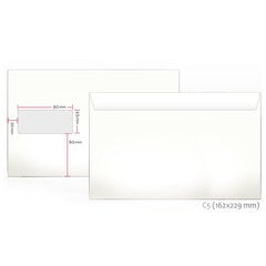 Kirjekuoret C5, laatikolla 45 x 90, 162 x 229 mm, 1000 kpl. paketti 2 kpl. hinta ja tiedot | Kirjekuoret ja postikortit | hobbyhall.fi