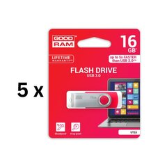 Muistitikku USB 3.0 16GB TWISTER, punainen sp. paketti 5 kpl. hinta ja tiedot | Goodram Tietokoneet ja pelaaminen | hobbyhall.fi