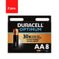 Paristot DURACELL Optimum, AA, 8 kpl, pakkaus 2 kpl. hinta ja tiedot | Paristot | hobbyhall.fi