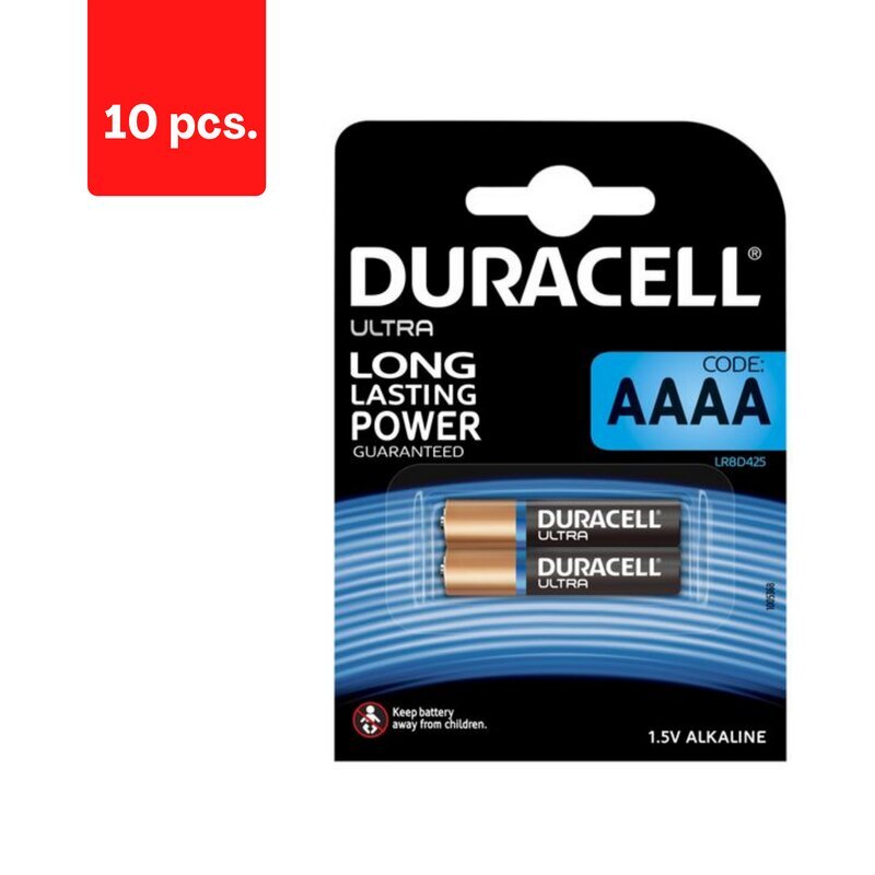 Paristot DURACELL AAAA, 2 kpl, pakkaus 10 kpl. hinta ja tiedot | Paristot | hobbyhall.fi