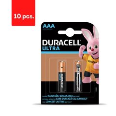 Paristot DURACELL ULTRA AAA, 2 kpl, pakkaus 10 kpl. hinta ja tiedot | Paristot | hobbyhall.fi