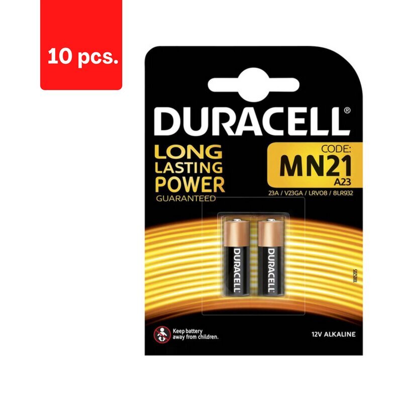 Paristot DURACELL MN21, 2 kpl, pakkaus 10 kpl. hinta ja tiedot | Paristot | hobbyhall.fi