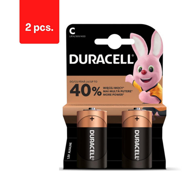 Paristot DURACELL C, LR14, 2 kpl, pakkaus 2 kpl. hinta ja tiedot | Paristot | hobbyhall.fi