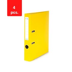 Kansio Eller, A4, taloudellinen, 50 mm pakkaus 4 kpl, keltainen hinta ja tiedot | Toimistotarvikkeet | hobbyhall.fi