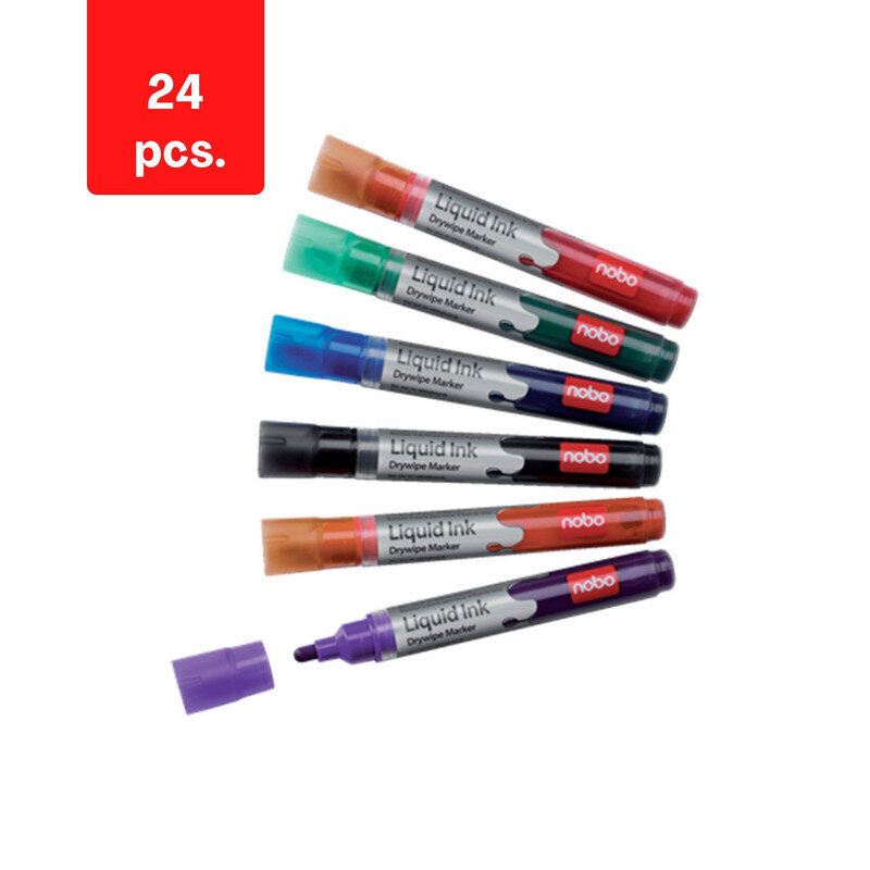 Valkotaulutussit Nobo Liquid Ink, 12 kpl, 2 pkt hinta ja tiedot | Toimistotarvikkeet | hobbyhall.fi