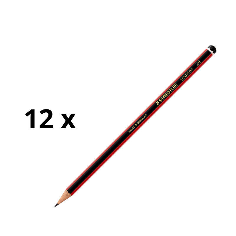 Lyijykynä Staedtler Tradition 2H 12 kpl hinta ja tiedot | Taide- ja askartelutarvikkeet | hobbyhall.fi