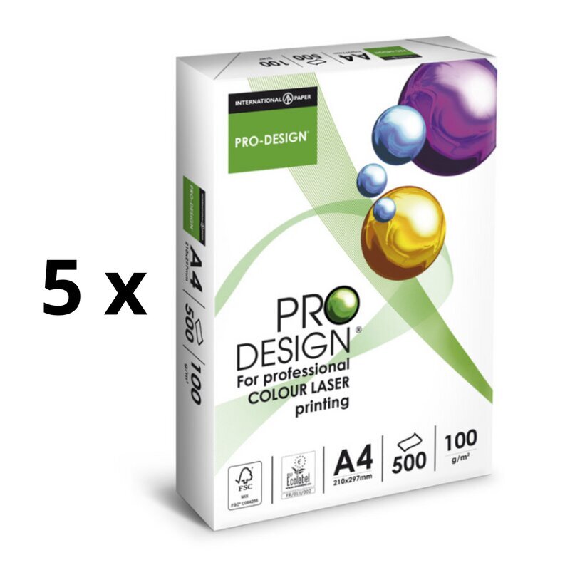 Toimistopaperi Pro Design A4, 100 g/m2, 500 arkkia 5 kpl hinta ja tiedot | Vihkot, muistikirjat ja paperit | hobbyhall.fi