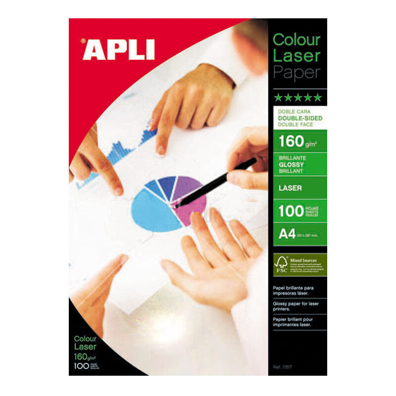 Valokuvapaperi Apli Color Laser Glossy, A4, 160 g/m2, 100 arkkia hinta ja tiedot | Vihkot, muistikirjat ja paperit | hobbyhall.fi