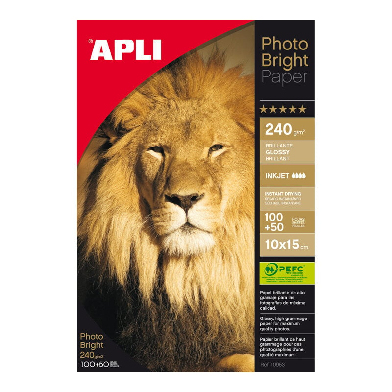 Valokuvapaperi Apli Bright Pro, 10 x 15 cm, 240 g/m2, 150 arkkia hinta ja tiedot | Vihkot, muistikirjat ja paperit | hobbyhall.fi