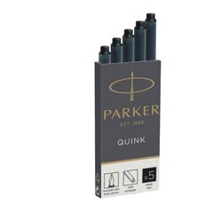 Mustekynän täyttöpakkaus Parker, pitkät, 4 kpl, musta hinta ja tiedot | Kirjoitusvälineet | hobbyhall.fi