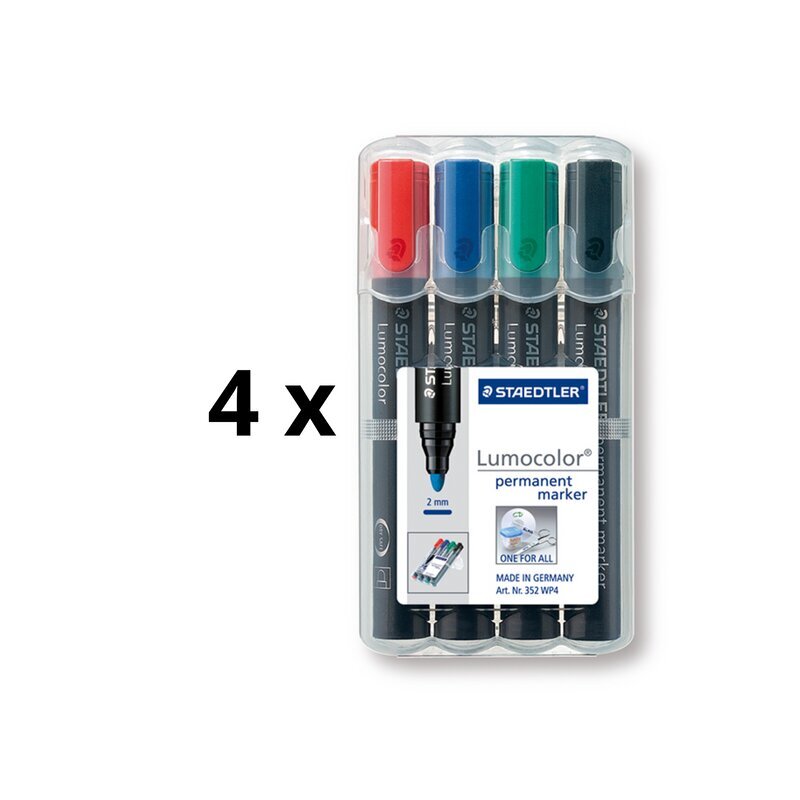 Pysyvä tussi Staedtler Lumocolor 352, 4 kpl. hinta ja tiedot | Kirjoitusvälineet | hobbyhall.fi