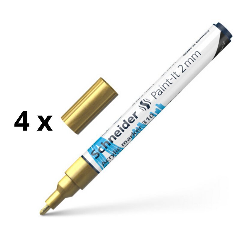 Akryylitussikynä Schneider Paint-it 310, 2 mm, keltainen, 4 kpl. hinta ja tiedot | Kirjoitusvälineet | hobbyhall.fi