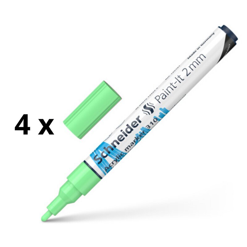 Akryylitussikynä Schneider Paint-it 310, 2 mm, vihreä, 4 kpl. hinta ja tiedot | Kirjoitusvälineet | hobbyhall.fi